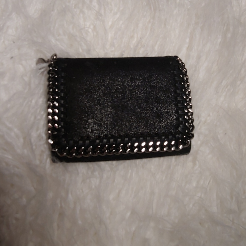 Black Suede Falabella wallet
